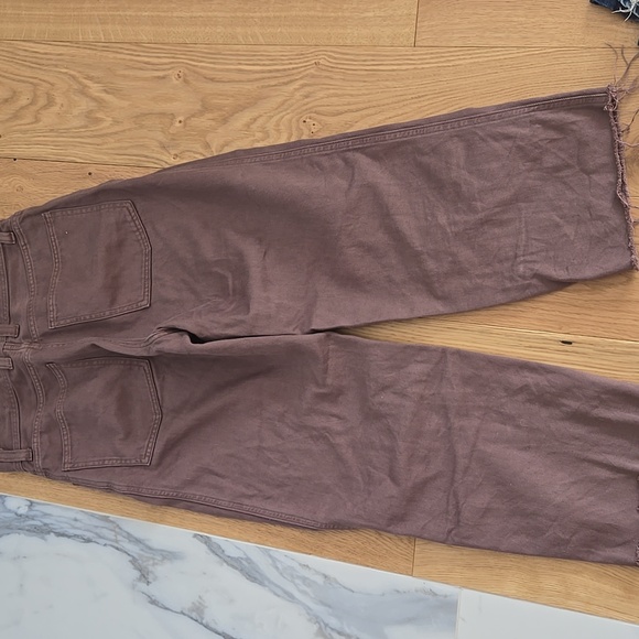 Uniqlo U Cropped Cut Wide Leg Jeans in Brown, Altered, GUC, Comfy Neutrals - Picture 6 of 6